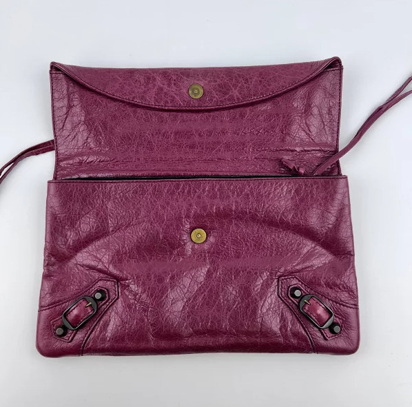 BALENCIAGA Clutch Bag Second Bag Leather Red Vintage Women's Mirror Accessory thumbnail 12