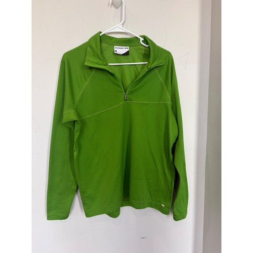 Salomon, Salomon ActiLite Mens Half Zip Pullover Lime Green Textured Hiking Shirt Large