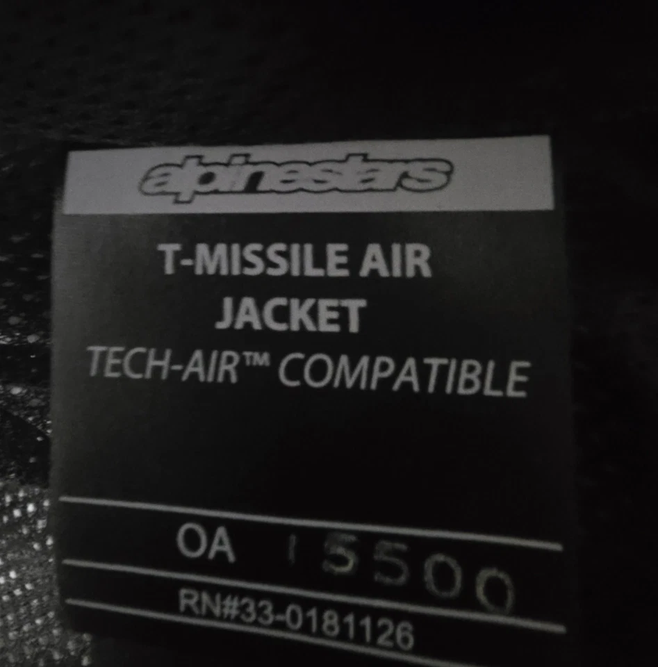 Alpinestars T-Missile Air Textile Jacket Tech-Air Compatible  - Image 2 of 4