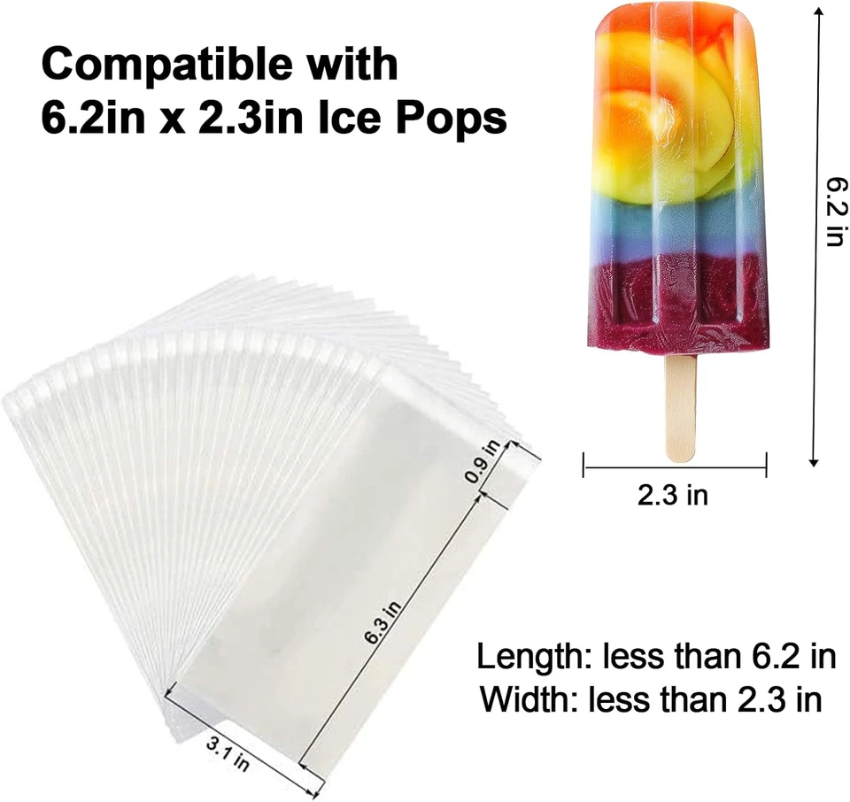 Bolsas de helado sellables 200 piezas, bolsas de helado para helado, limpieza autoadhesiva... Foto 3 de 4