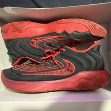 Nike Men s Black/Red Low Top Lace-Up Basketba...