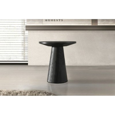 20 in. Round Wood Console Table Modern Living Room Sofa Table with Pedestal Base