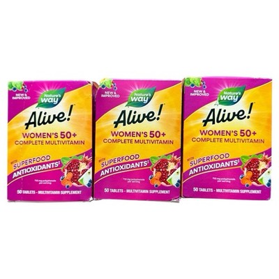 (3) Nature's Way Alive! Women's 50+ Complete Multivitamin Supplement 12/2026+