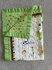 Baby Quilt Hand Quilted Machine Sewn A B C ANIMAL THEME SATIN EDGE 33x43" soft — photo 5