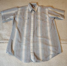 Vintage Ruddock Bros Shirt Mens 15 1/2 Long Button Down Stripe Made In USA