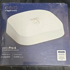 eero Pro 6 Tri-Band Mesh WiFi Router, Gigabit, Smart Home Hub, TrueMesh, White