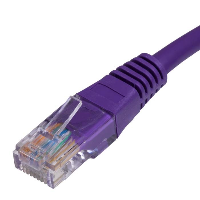 Cablenet 1.5m Cat5e RJ45 Violet U/UTP PVC 26AWG Flush Mould Boot Patch Lead PK 1