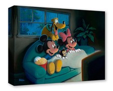 Mickey Mouse Minnie Disney Fine Art Rob Kaz Lt Ed TOC Canvas Print Movie Night