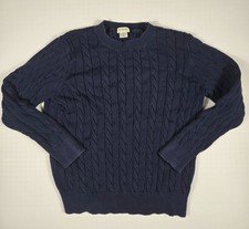 Crewcuts Boys Navy Cable Knit Sweater Size L 10  11 100 Cotton Pullover