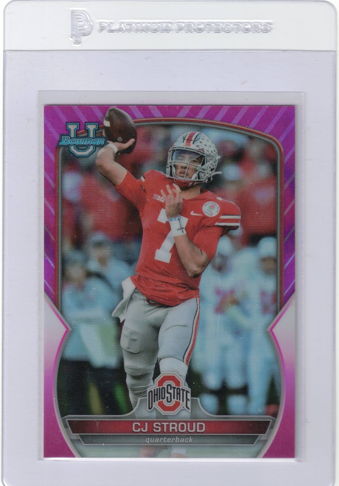 2022 Bowman University Chrome C.J. Stroud Pink Refractor #100 RC