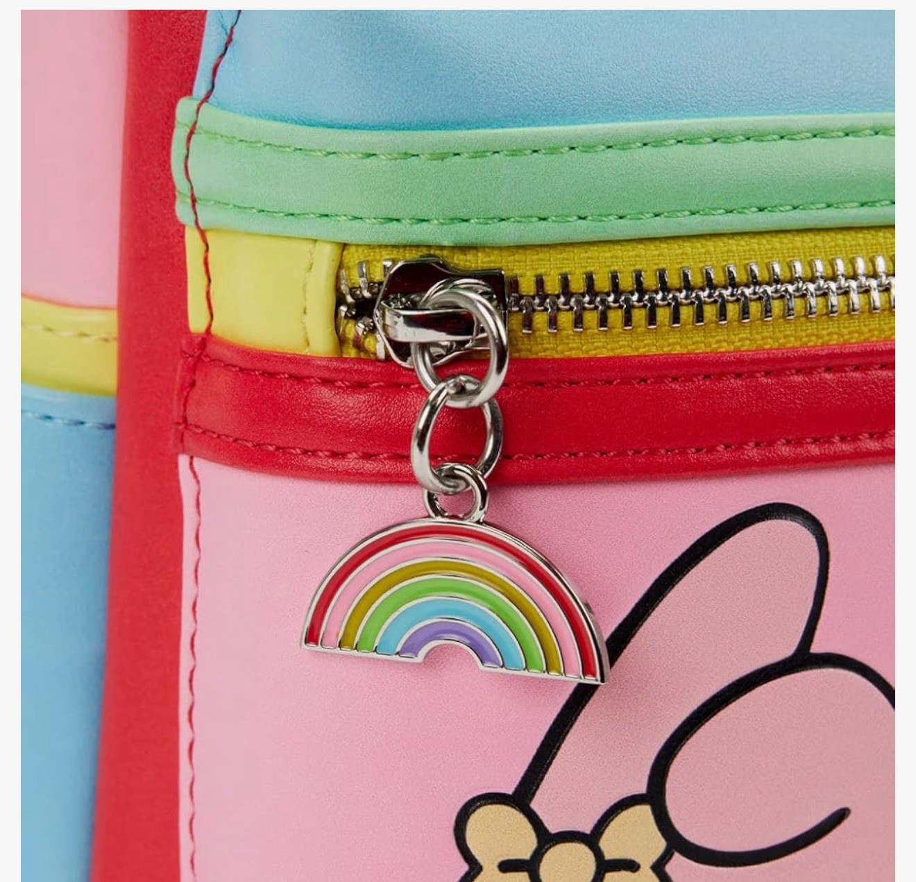 LOUNGEFLY Sanrio Hello Kitty And Friends Color Block Backpack 10 3/16in EUC image 7