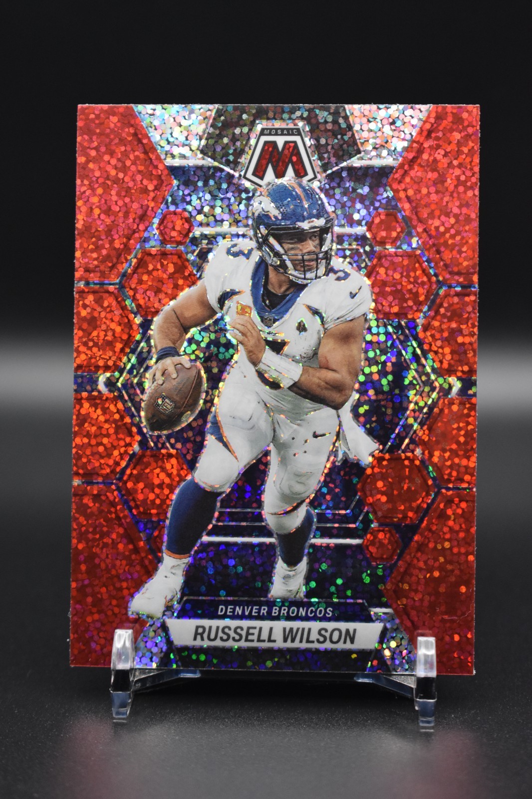 2023 Panini Mosaic #65 RUSSELL WILSON Red Sparkle Prizm DEN Broncos