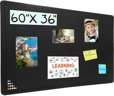 Large Bulletin Board - 60 X 36 Inches Cork Board with 30 Pushpin, 5' X 3' Cork B