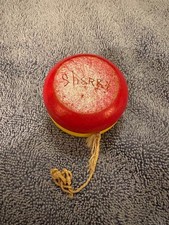 Vintage 1950s Wood Yo-Yo Red Yellow Japan