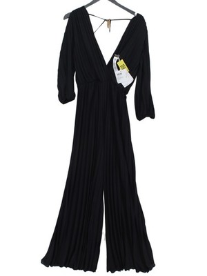 Liu Jo Women's Jumpsuit UK 8 Black 100% Polyester Wide-Leg Jumpsuit