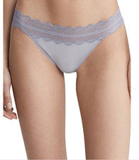 Calvin Klein Women Lace Trim Bikini Underwear Dapple Gray Size L