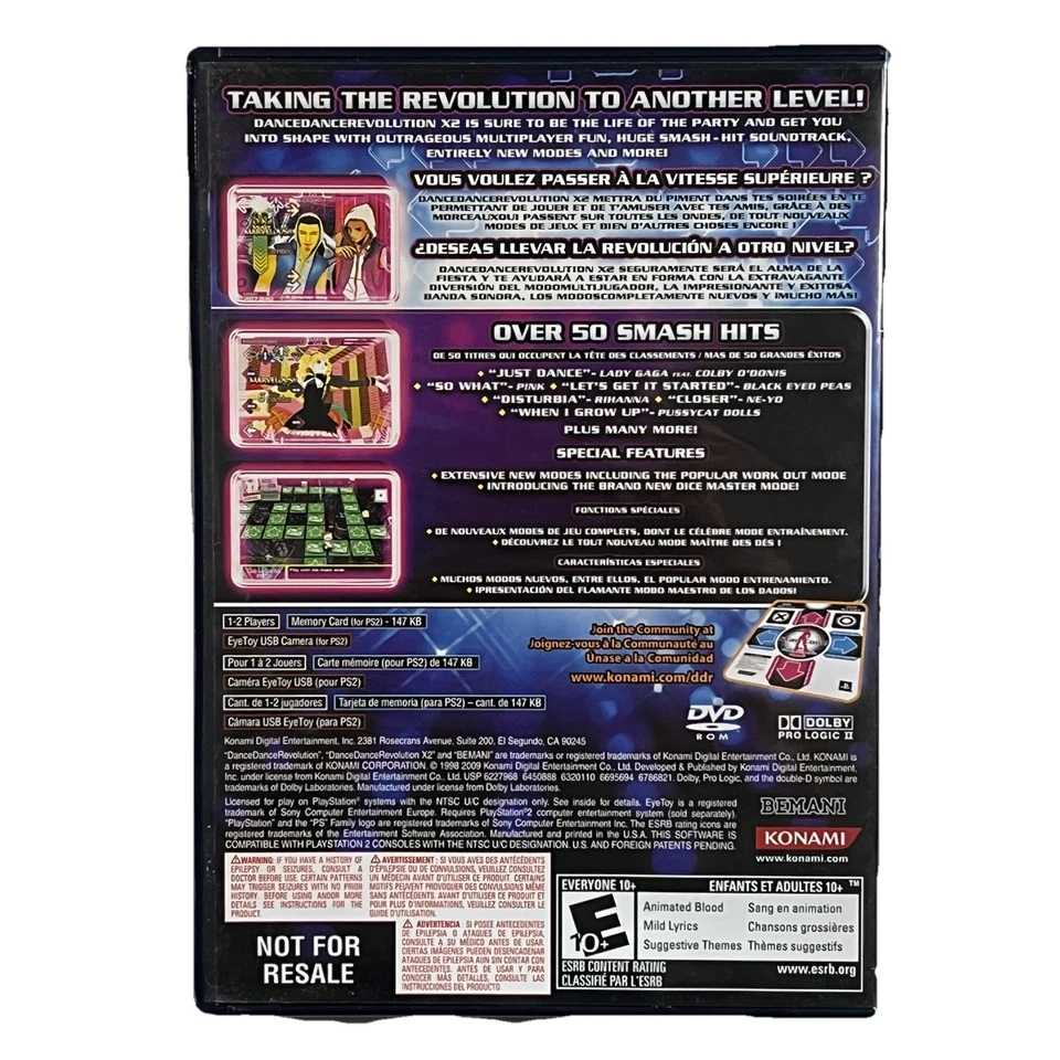 Dance Dance Revolution X2 (Sony PlayStation 2, 1999) PS2, CIB, Rare Oop & Tested - Image 2 of 4