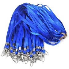 Blue Lanyards 50Pcs Nylon Bulk Lanyard for Id Badges,Badge Lanyards Swivel Ho...