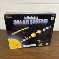 Inflatable Solar System Kit Planets Sun Moon Activity Guide Foot Pump NEW SEALED