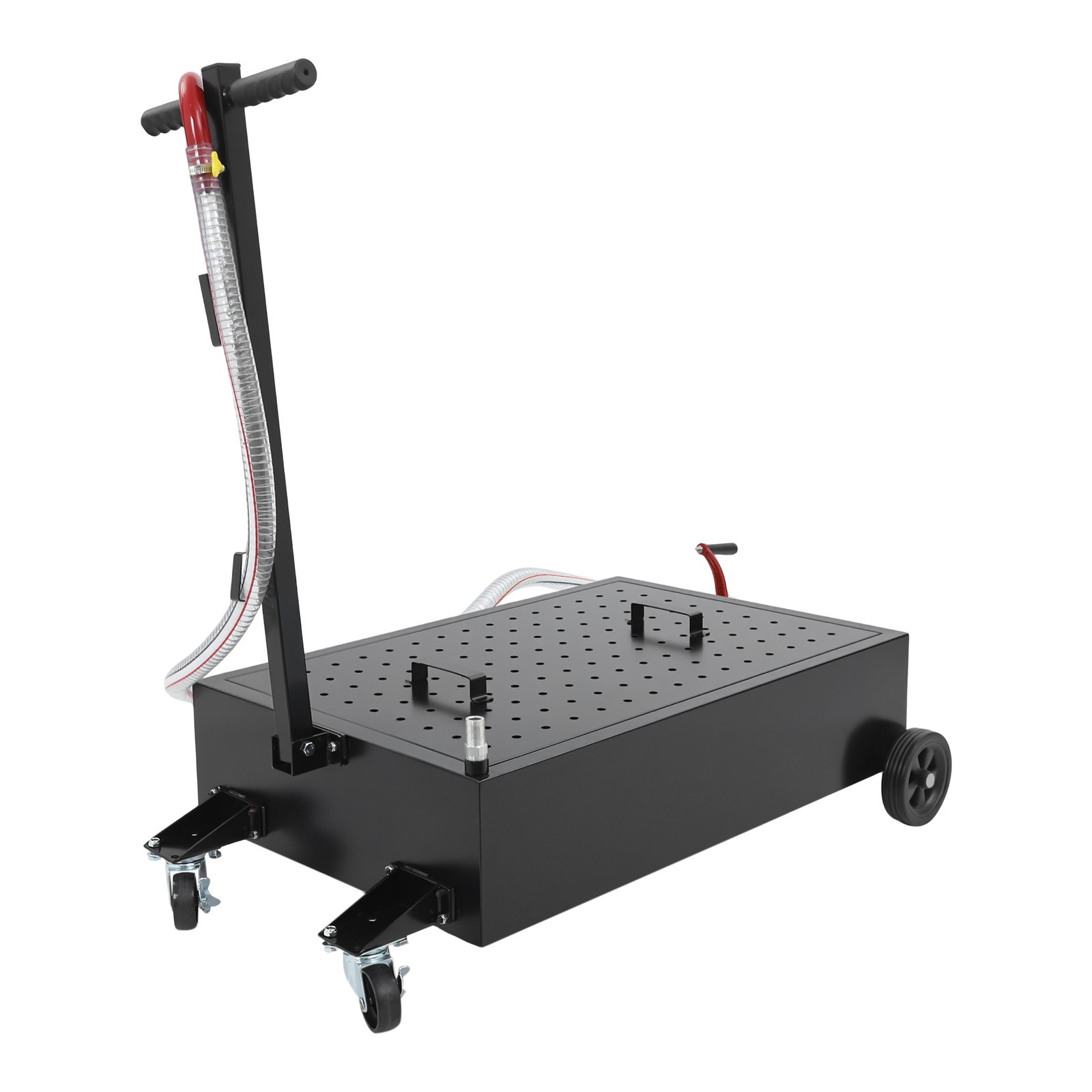 15 Gallon Oil Drain Tank Oil Drain Pan Large Capacity Oil Change Pan Dolly +Pump