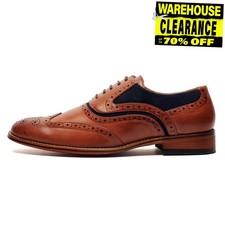 Goor Framlington Mens Fashion Smart Dress Designer Formal Brogues Shoes Tan