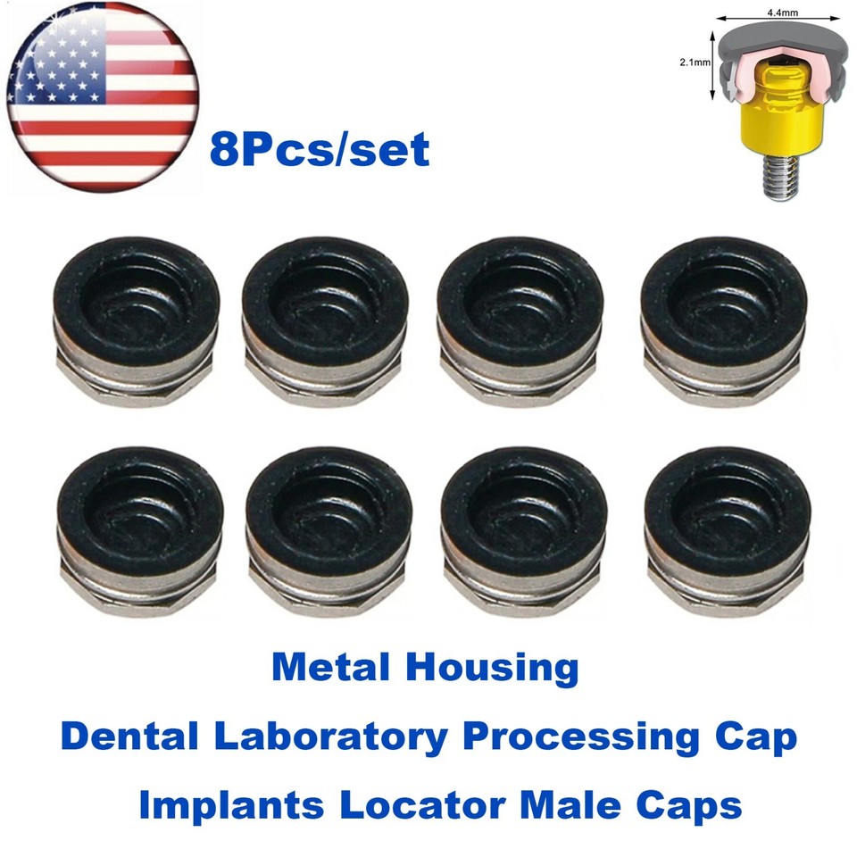 Retention Cap US 8Pcs Dental Overdenture Retention Caps For Implant Locator Abutment ...