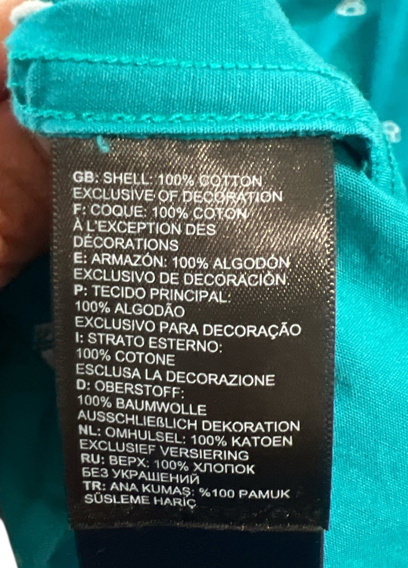 North face Turquoise Cloud Pattern L Button Down … - image 5