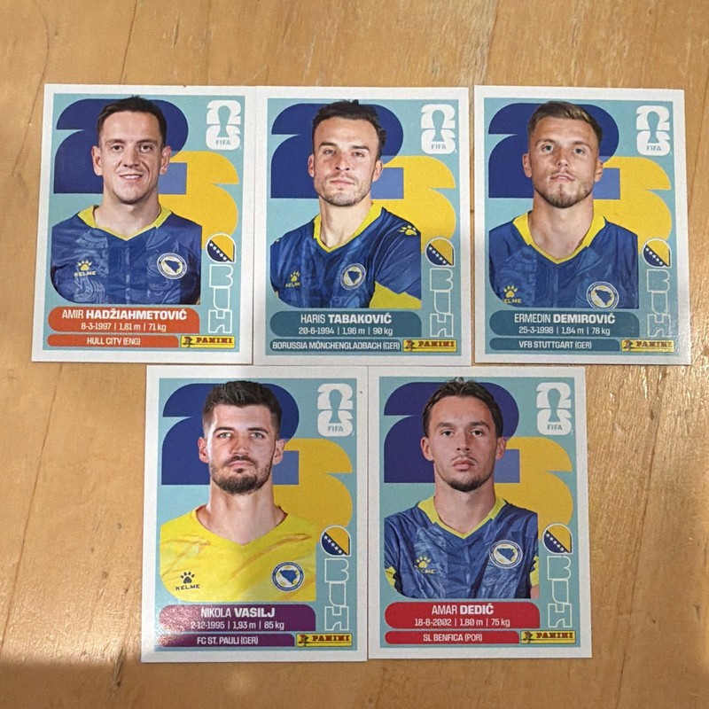 Panini FIFA 2026 (BIH) Soccer Trading Card lot of 5 Dedic