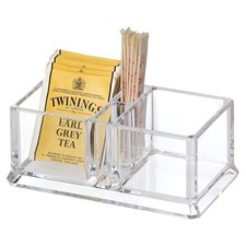 Clear Acrylic Lattices Tea Bags Holder Coffee Sugar Bag Case Guest Room Stora...
