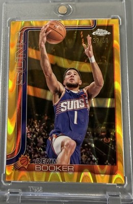 2025-26 Topps Chrome Devin Booker Gold  Refractor 32 /50 #195 Phoenix Suns