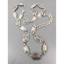 Silver Tone Concho Chain Belt 42" Western Southwestern Boho