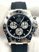 eBay Live- Rolex Daytona Black Dial White Gold Oysterflex 126519LN B&P