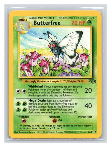 Pokémon TCG Butterfree 33/64 Jungle Unlimited LP