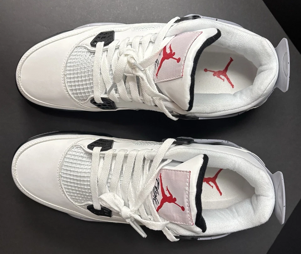 Nike Air Jordan 4 Blanco Cemento Hombre Zapatilla Talla 10 ¡Envío Gratis! ¡Nuevo! Foto 3 de 4