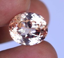 Flawless 10.85 Ct Natural Peach Pink Morganite Oval Certified Loose Gemstone