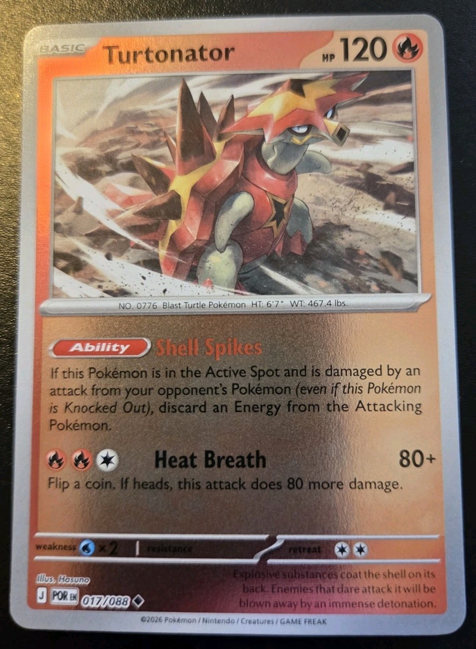 Turtonator 017/088 Reverse Holo Uncommon Mega Evolution: Perfect Order Pokemon