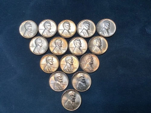 United States 1956 Lincoln Cent ***Dealer Lot*** Red UNC 15 Coin Lot. 11070