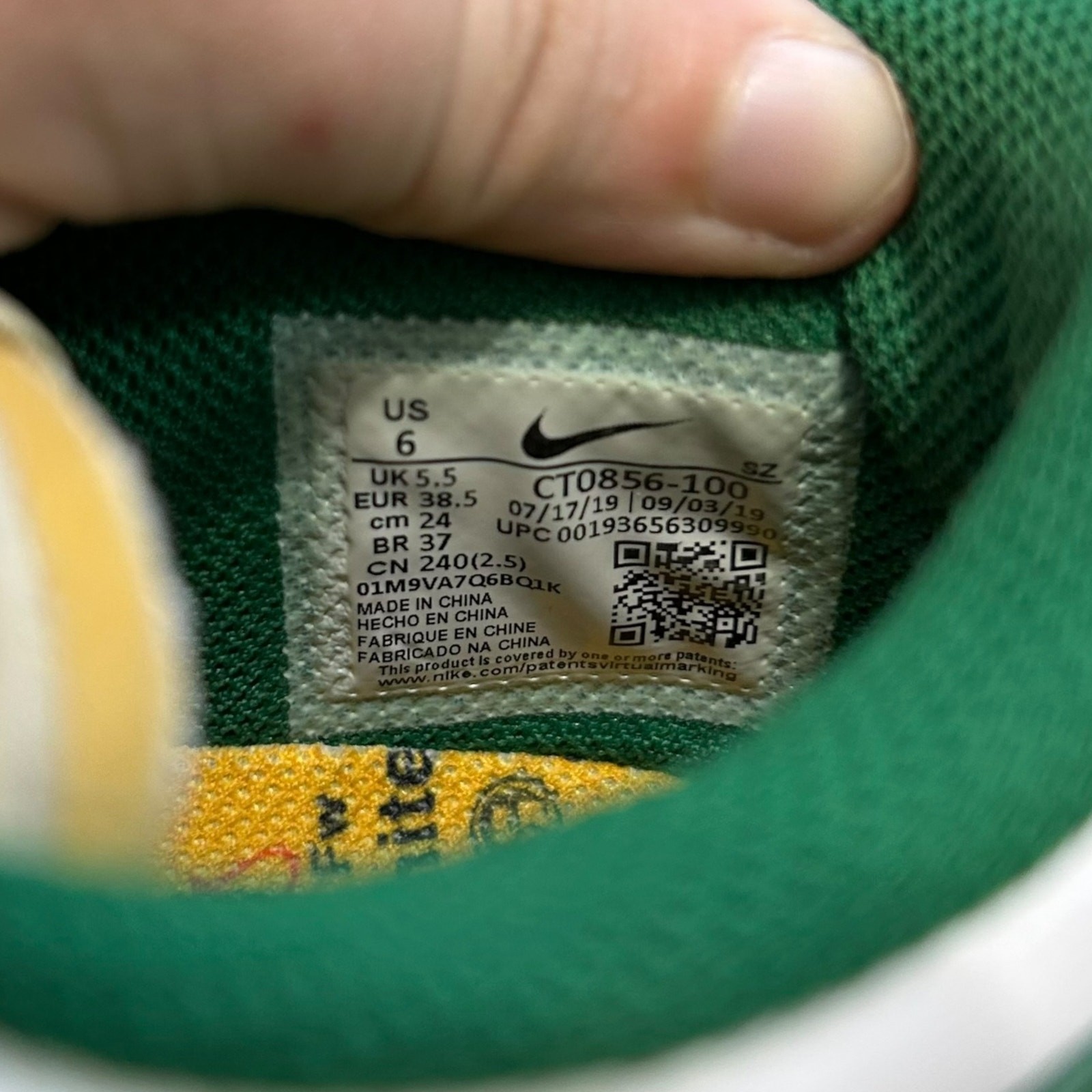 Nike Off-White Dunk Low Sneakers Men's Sz 6 Pine Green Streetwear Sporty Retro thumbnail 6