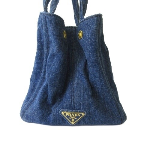 PRADA B1877B Canapa Tote Bag Handbag Denim Indigo AA Ladies thumbnail 5