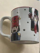 Nutcracker Embellished Mug Multi-colored Gold Trim The Cellar Stamped Ceramic