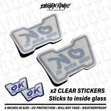 x2 OK Decals REVERSE Window STICKERS for Honda Accord Prelude Civic CRX Si EG EF