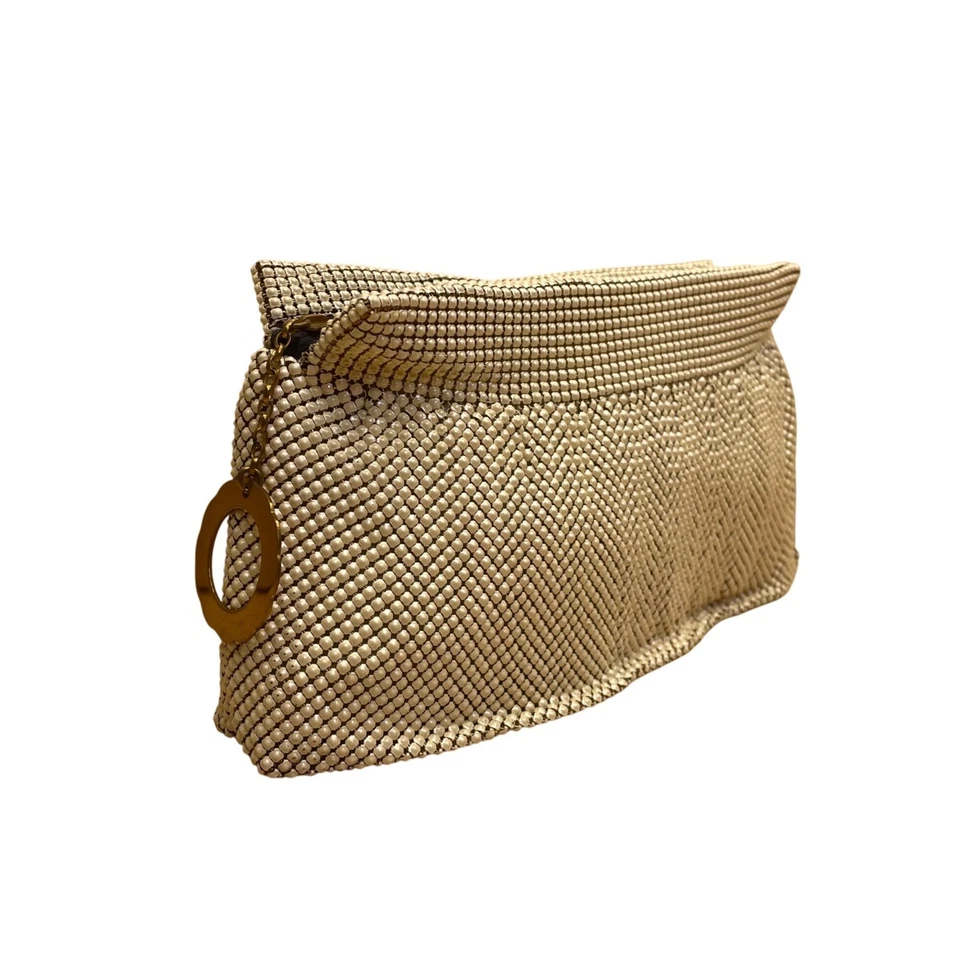 Bolso clutch de noche vintage de malla blanca para mujer Whiting & Davis hecho en EE. UU. Foto 2 de 4