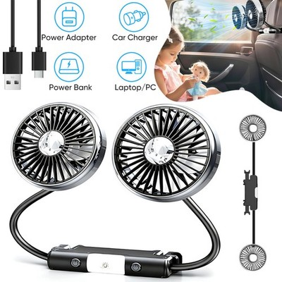 Ventilator Auto Kfz Lüfter Tragbar Verstellbar Doppelköpfig Für SUV Wohnmobile