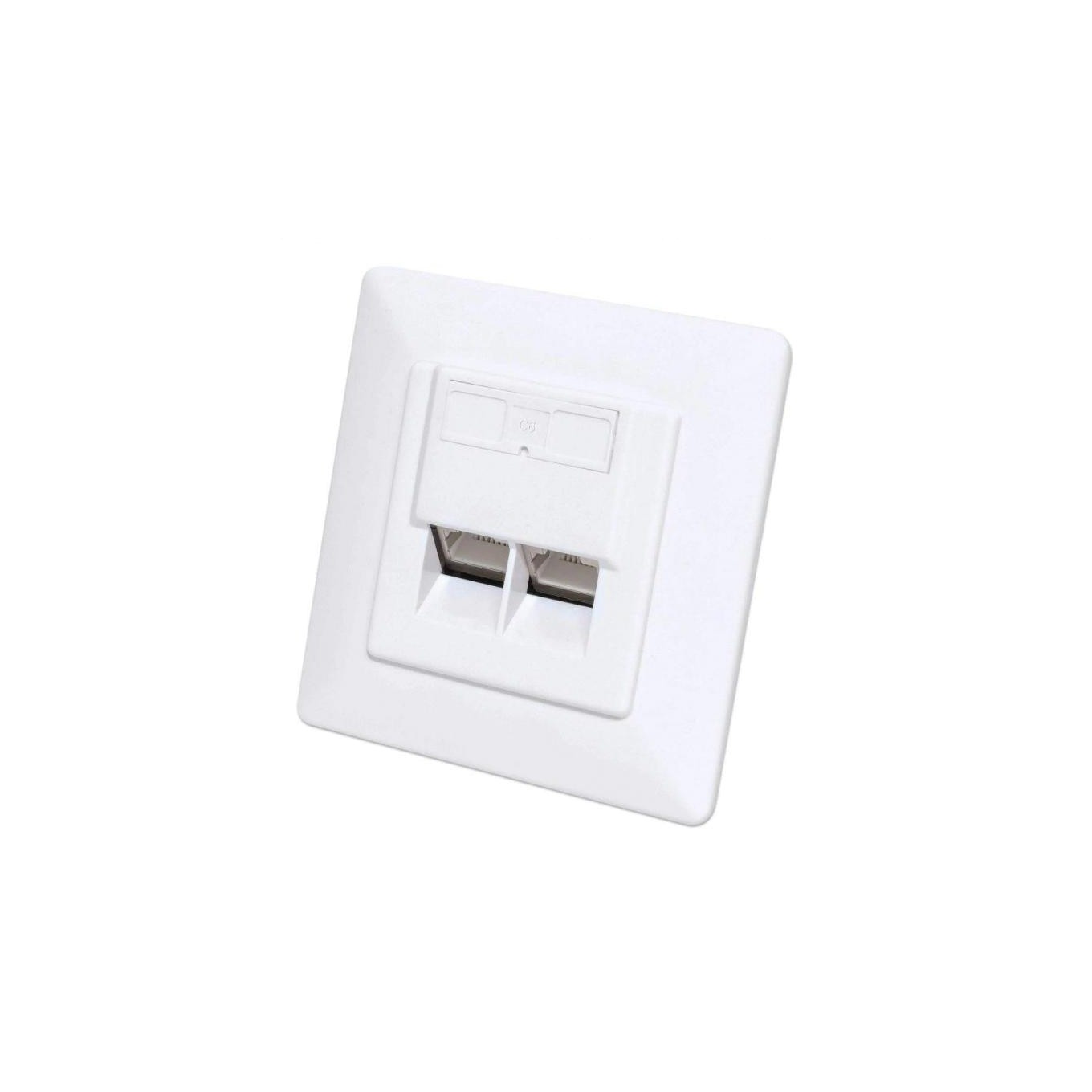 Power Socket Flush Mount 2x RJ45 Cat6 10G, STP, White 771900