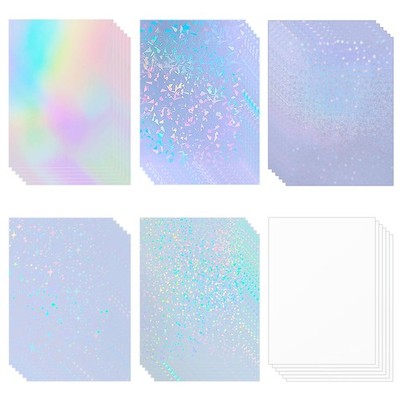 36 Sheets Holographic Stars,rainbow,sparkle,broken Glass, Clear, Sand Stars 