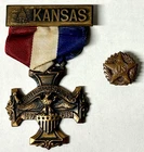 WW1 US Military Service Medal Shawnee Co. State of Kansas & Honorable Discharge