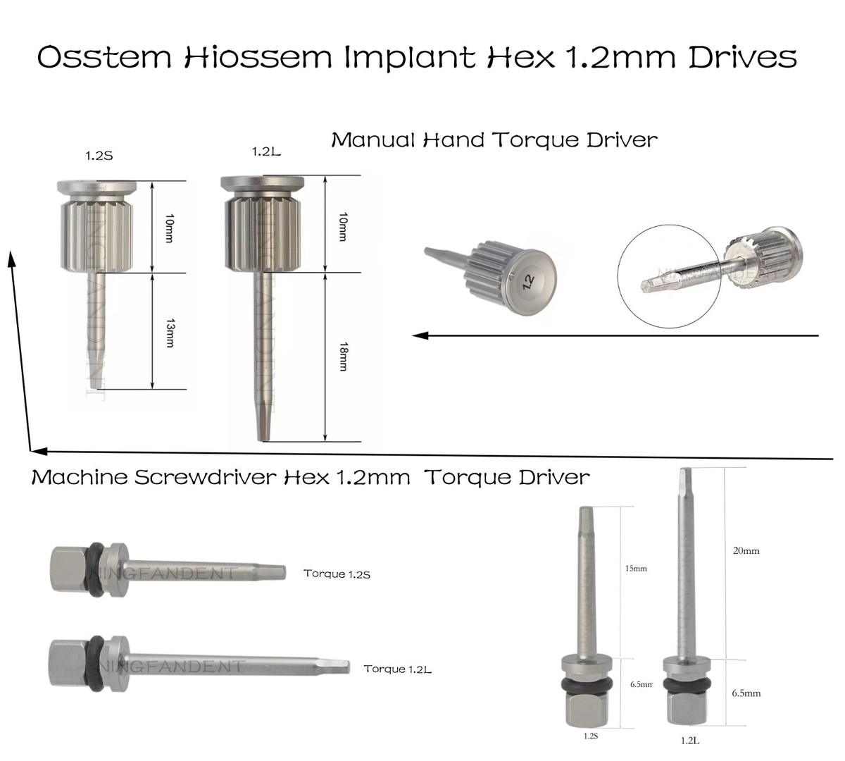 For Osstem Implant Driver Hand/Machine Screwdriver Hex 1.2mm