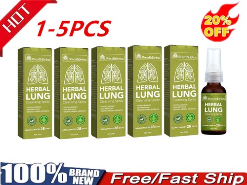 1-5PCS*30ML BreathDetox Herbal Lung Cleaning Spray Powerful Lung Support HEALTH