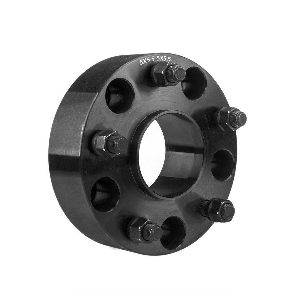 4X 5x5.5 Black for Dodge Ram 1500 Hub Centric 2 Inch 14x1.5 77.8mm