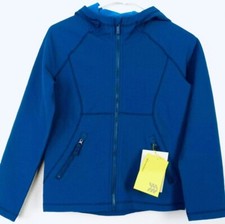 All In Motion Boys Navy Woven Fleece Hooded Full Zip Jacket